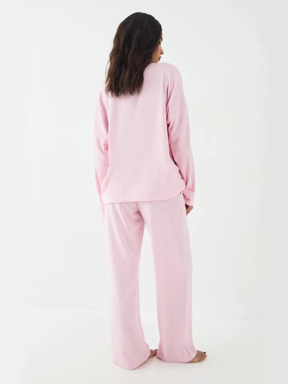 Dames DSGN Studio Lounge Superzachte Wijde Pijpen Broek baby roze, foto 2