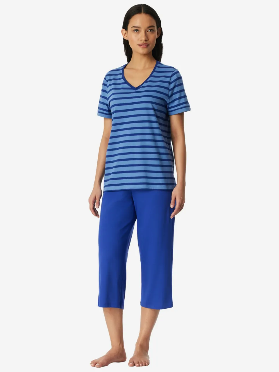 Schiesser Vrouwen Pyjama Casual Essentials blauw