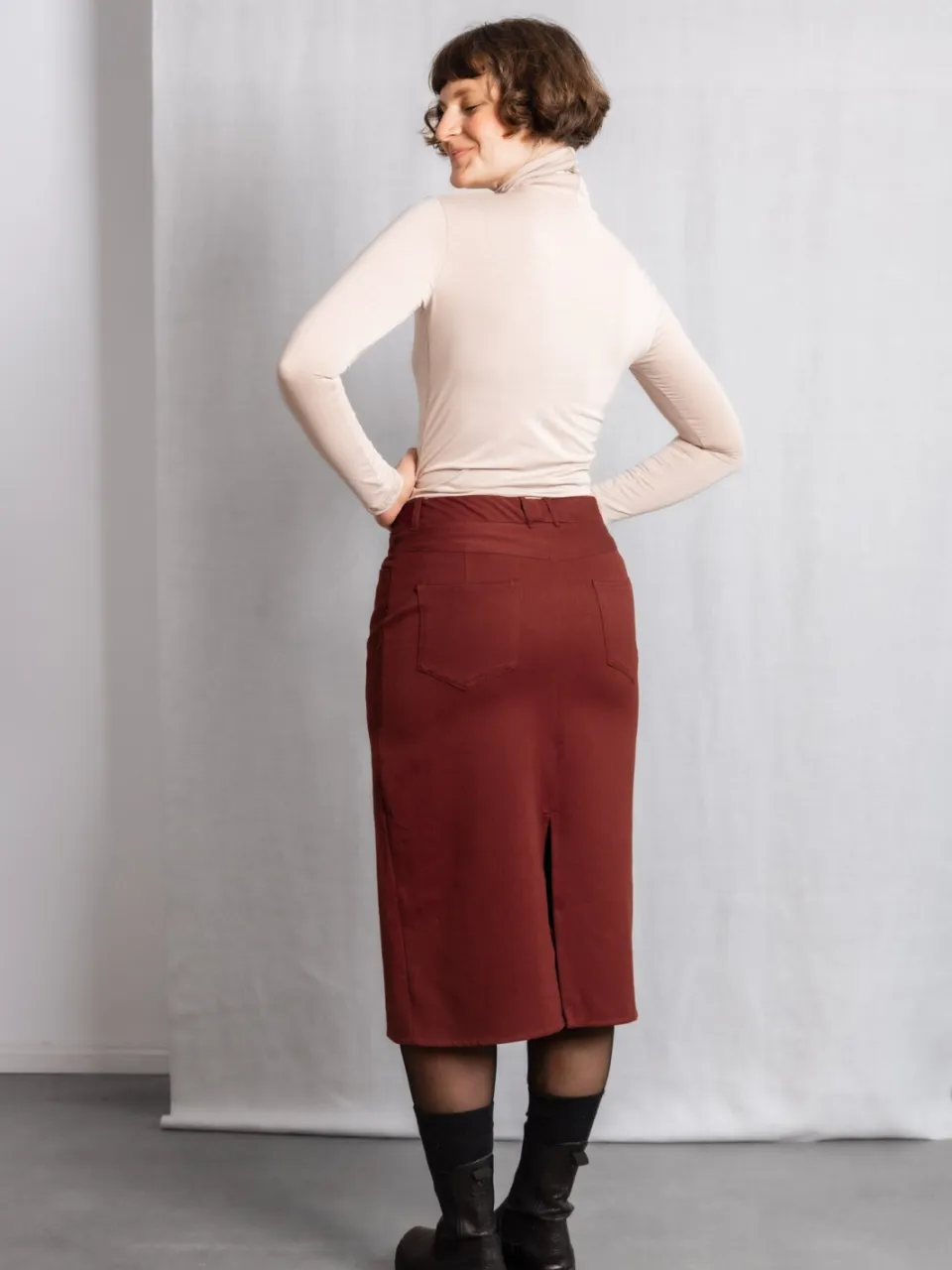 Jyoti - Fair Works dames vegan Rok Aleena Henna bruin, foto 2
