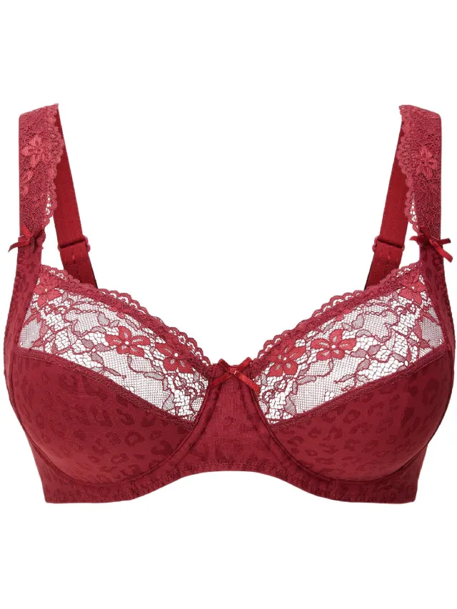 LingaDore DAILY Beugel BH - Plus Size ruby wine jacquard