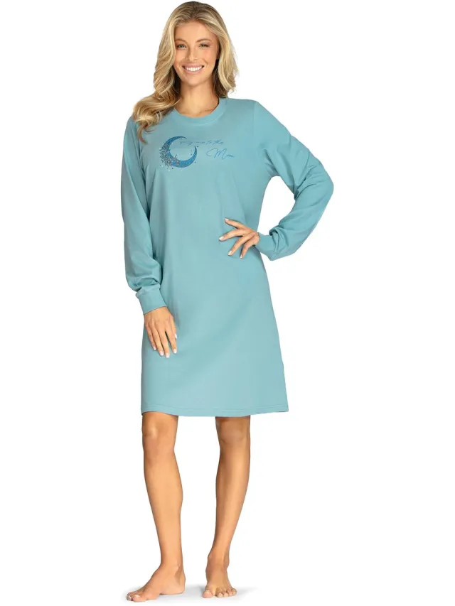 Comtessa Dames Nachthemd 'Fly me to Moon' Lagoon Blauw