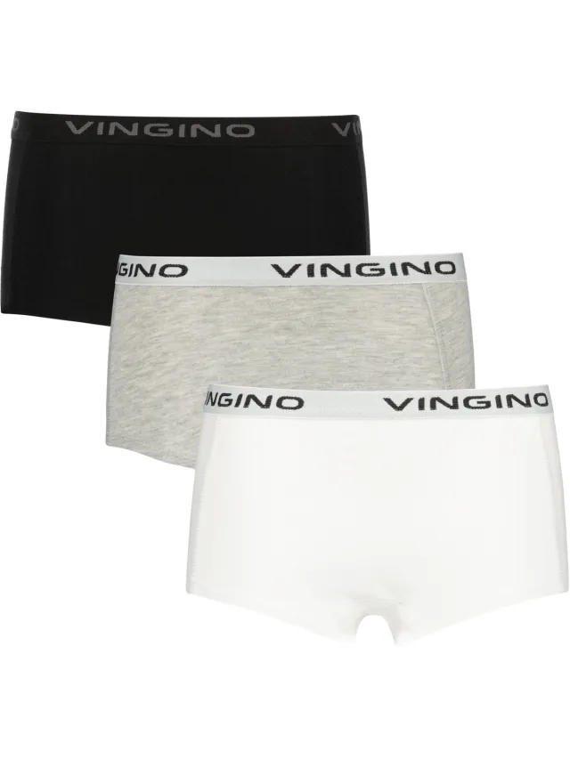 Vingino Hipster GIRL 3-Pack Black-Grey - Maat: 98-104 Multicolor Grey-Black