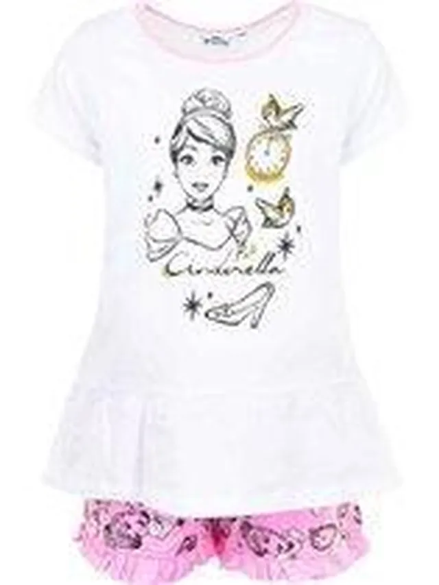 Disney Princess - Cinderella - Shortama - Wit - 4 jaar