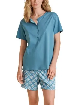 Calida Daylight Dreams Short Pyjamas Versch.kleure/Patroon,Blauw