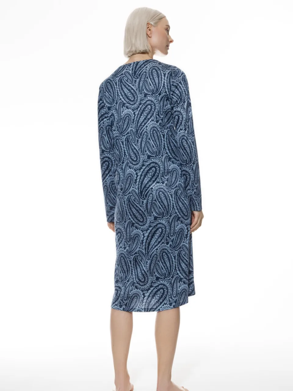 Mey Nachthemd lange mouwen Serie Floral Paisley Polar Wind blauw, foto 2