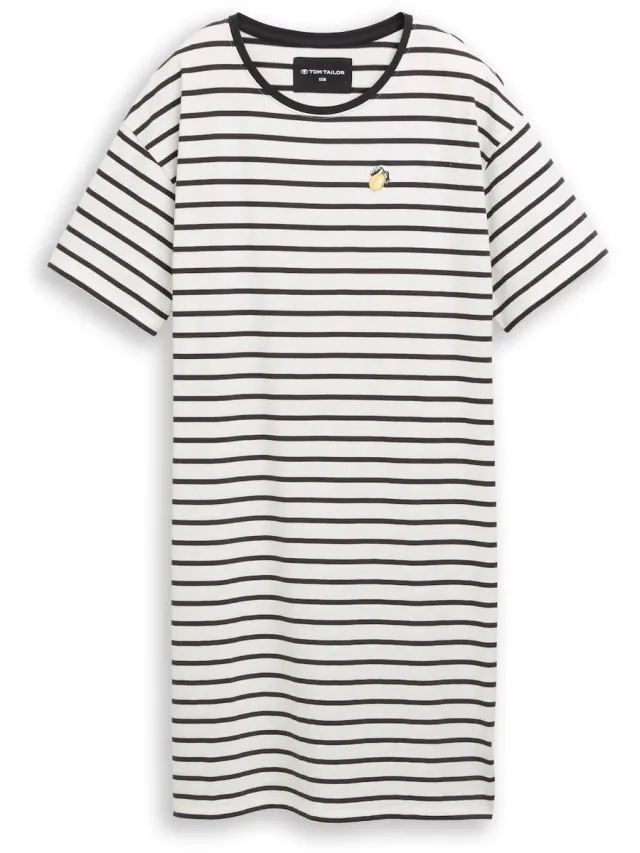 Tom Tailor Nachthemd met streepjesmotief - white-medium-horizontal stripe