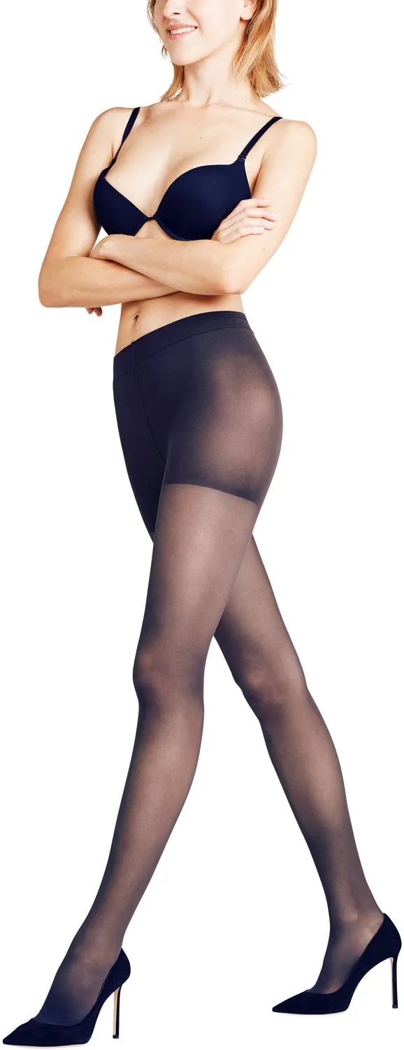 Falke Energize half doorzichtig met compressie materiaal sheer 30 DEN panty dames blauw