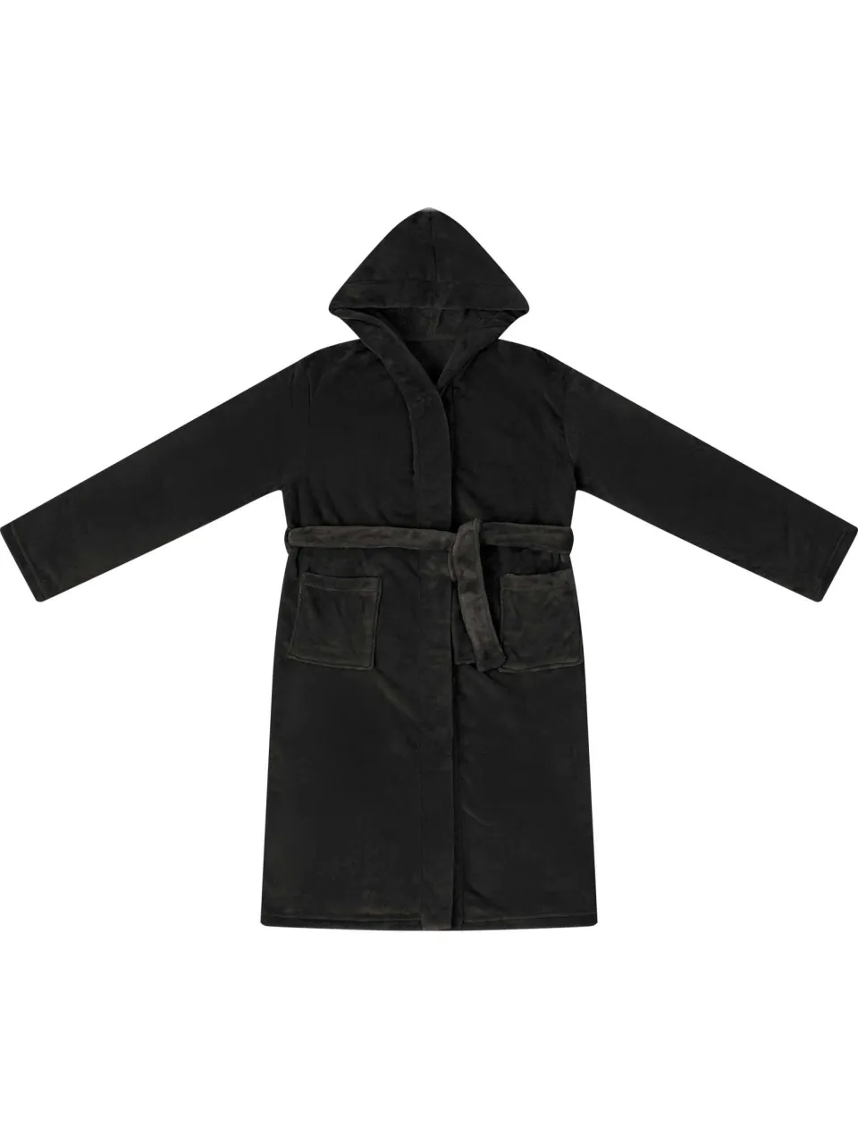 vidaXL Badjas Hoodie Zwart XXXL Flanel, foto 2