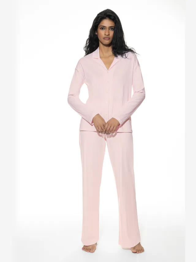 Mey Lange pyjama Serie Adorable Lines Bonbon Pink roze