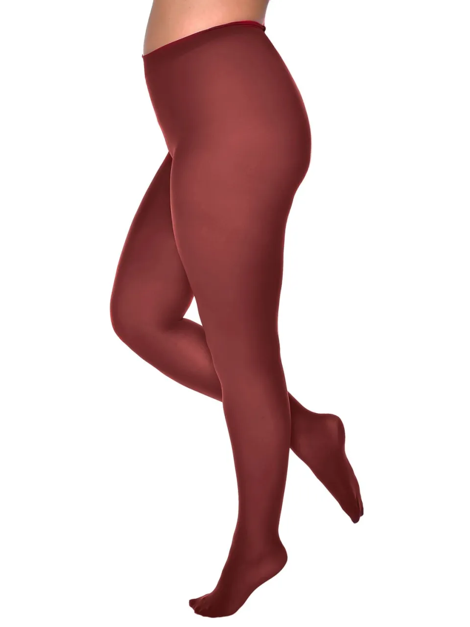Yours Premium Panty Van 50 Denier In Bordeauxroodsize 56-60 Red