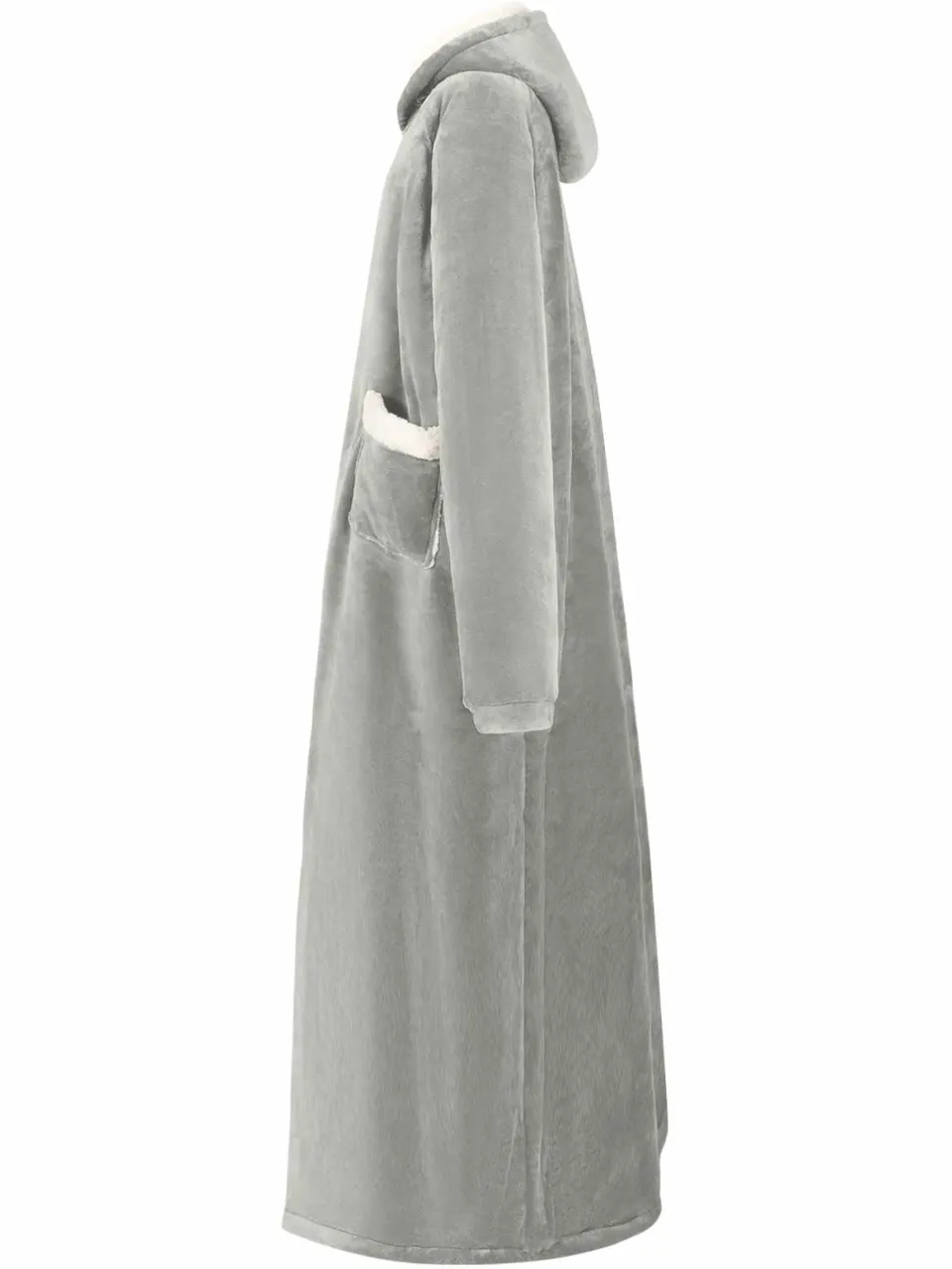 vidaXL Deken hoodie Grijs L Fleece en Flanel, foto 3