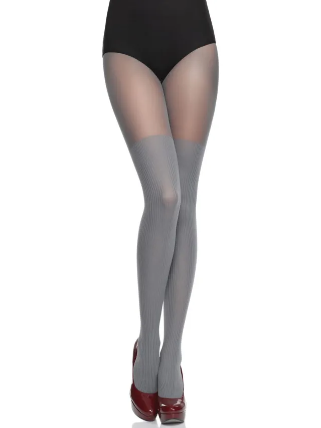 Merry Style MS-GB-328 Dames Panty - 100 DEN- 3D-technologie - Polyamide - Gemêleerd grijs
