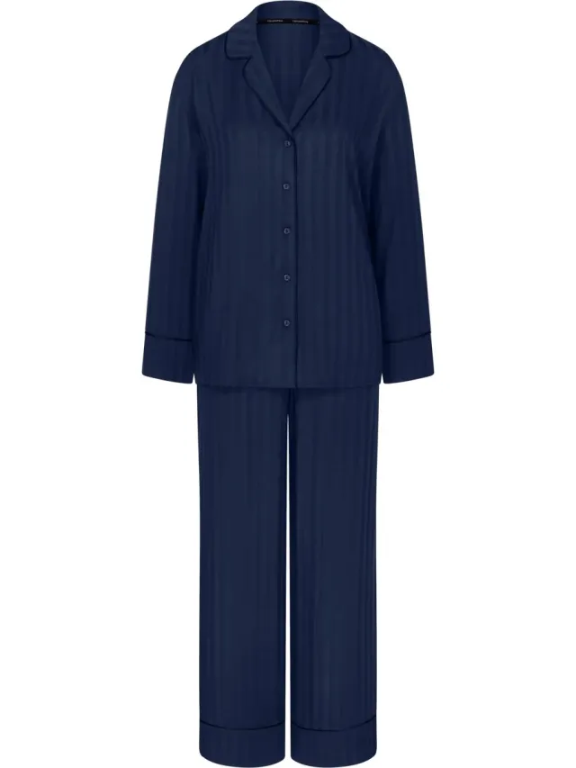 Triumph Amourette Jacquard PW Dames Pyjamaset - BLAUW