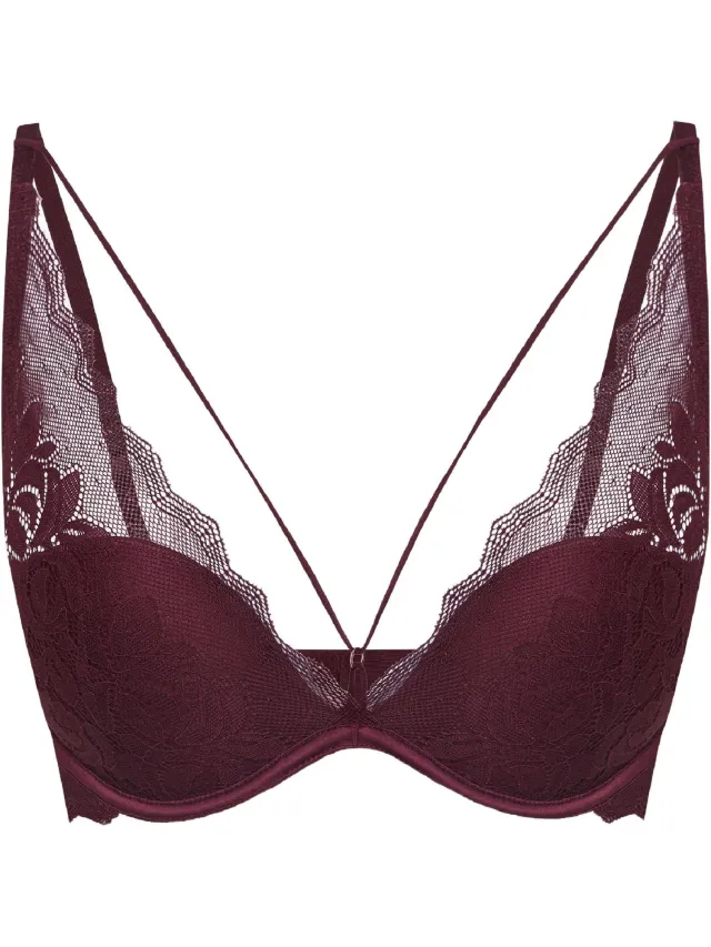 ESOTIQ Tabu - Push-upbeha - 70E - Paars - Bloemenkant