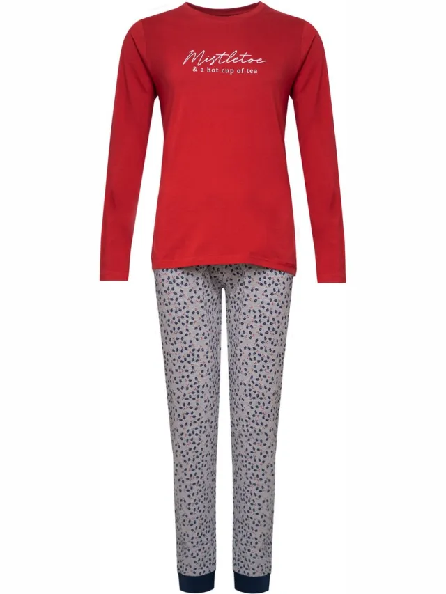 Happy Shorts Dames Kerst Pyjama Shirt + Broek Rood / Reindeer