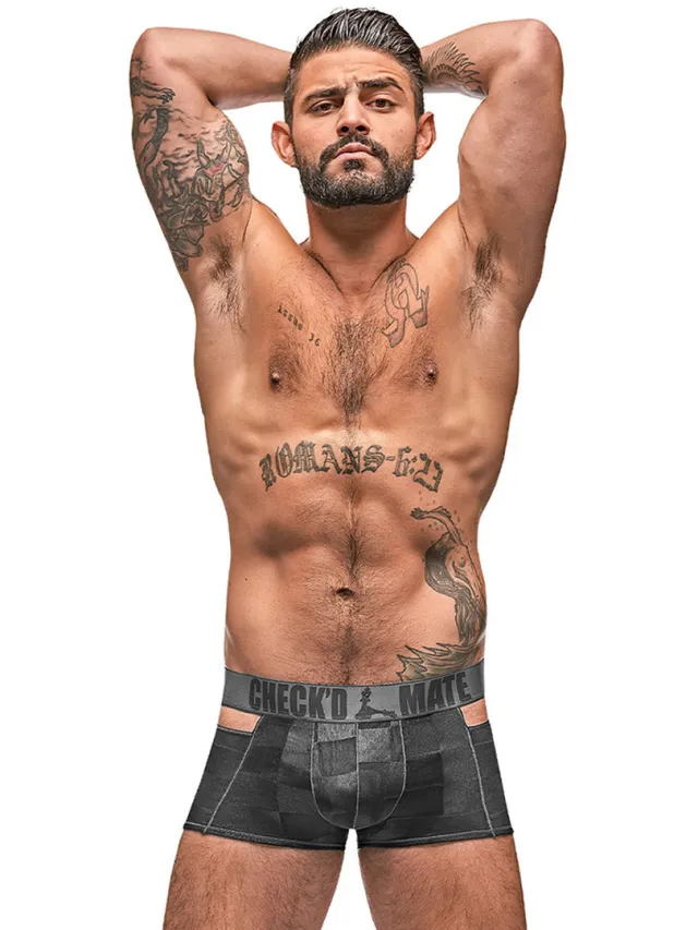 Male Power Cutout Shorts - S - Zwart