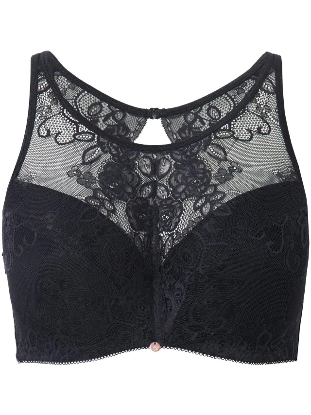 TruYou Dames - TRUYOU beugel-BH zachte cups kant high cut - Zwart