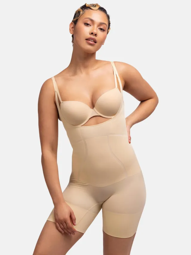 Dorina open bust corrigerende bodysuit Absolute Sculpt beige
