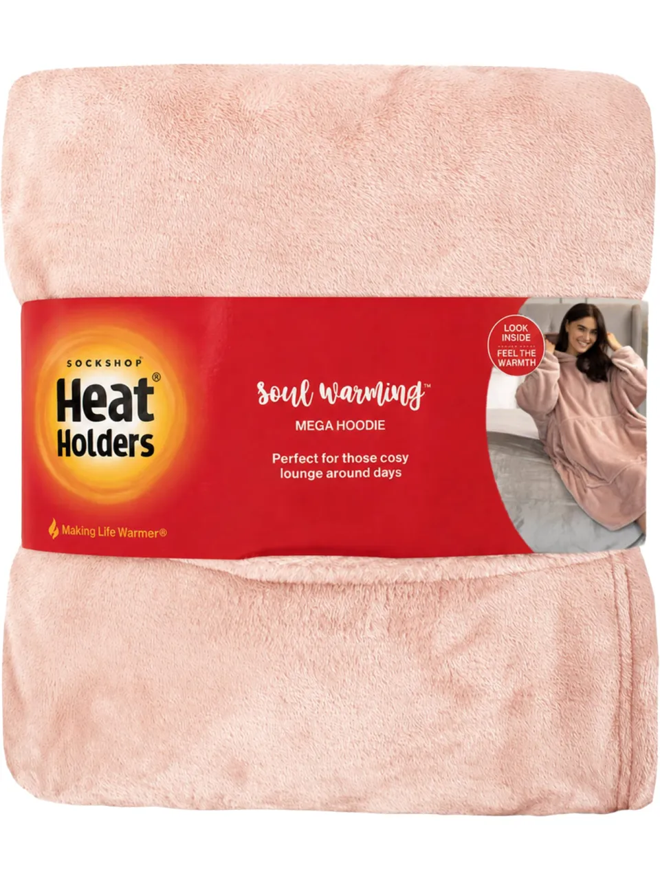 Heat Holders Warme Fleece Oversized Deken Hoodie - Extra Lange Snoodie voor Extra Comfort roze, foto 2