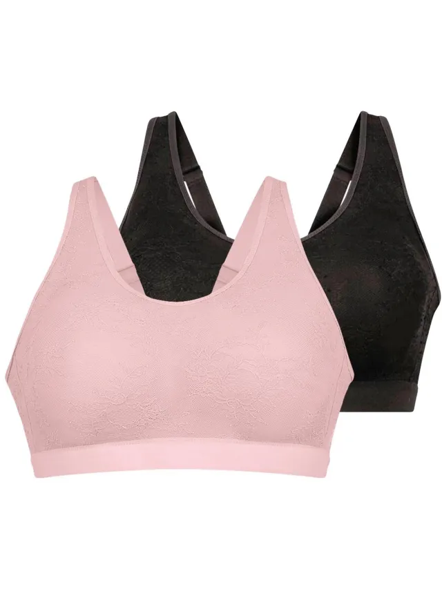 Anita bralette 2 pack Essential Lace Prothesen BH zwart / roze