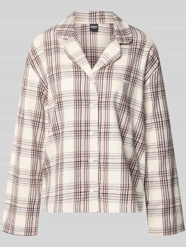 Boss Pyjamabovendeel van katoenmix met viscose Wit
