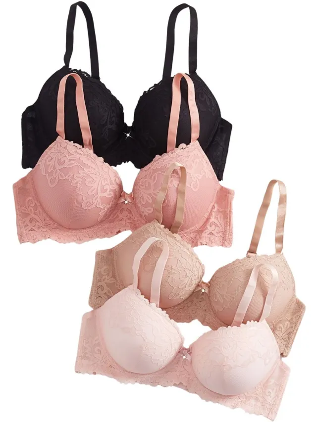 Currero BH Zonder Beugel - Strapless - Zonder Bandjes - Met Voorsluiting - Push-up Bh's - Comfort Beha - Comfortabel - Grote Sluiting - Zwart + Khaki + Beige - Cupmaat