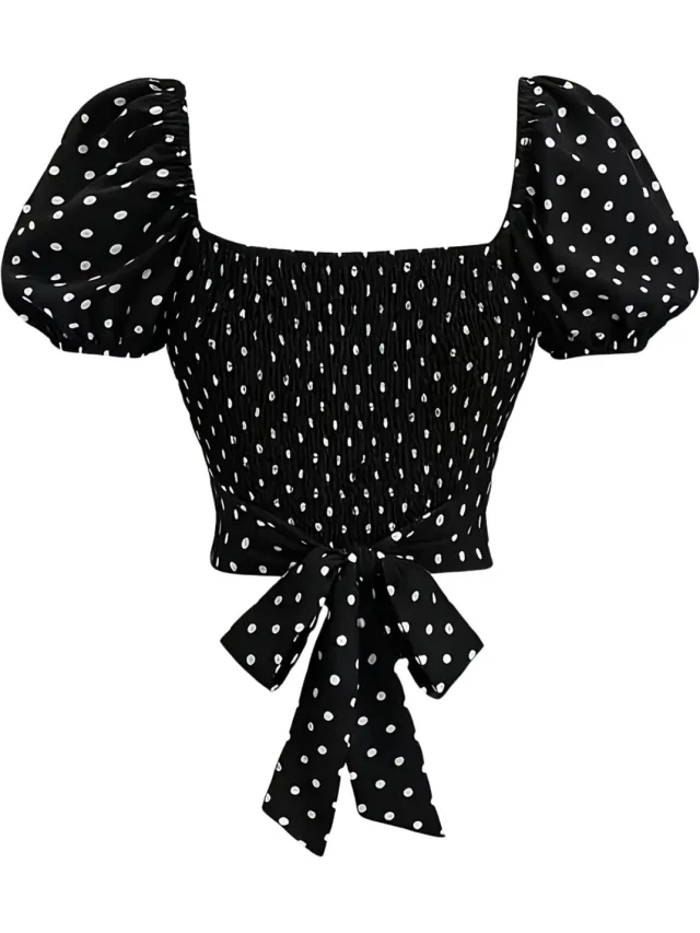 Currero Topje Dames Polkadots - Mouwloze Top - Singlet - Kleding - Shirt - Blouse - Kort - Volwassen - Zwart