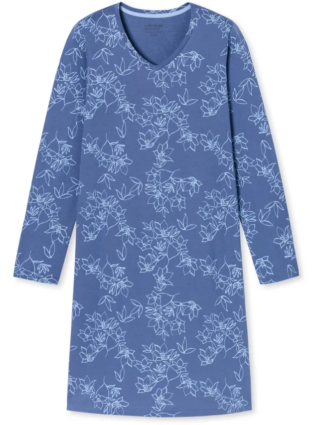 Schiesser Nachthemd Lang - Dames - Nachthemden oceaanblauw