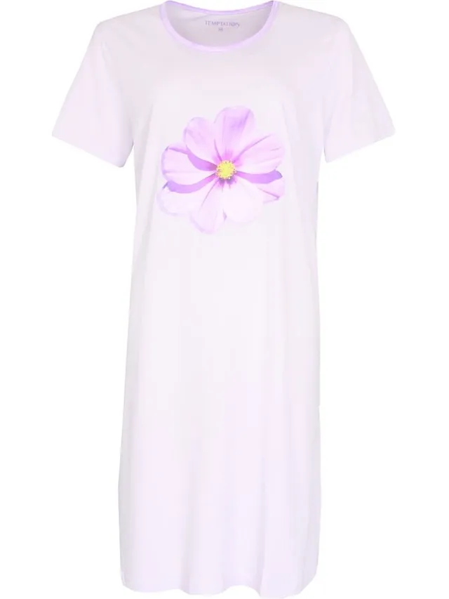 Temptation Dames Bigshirt - Bloemenprint - Paars