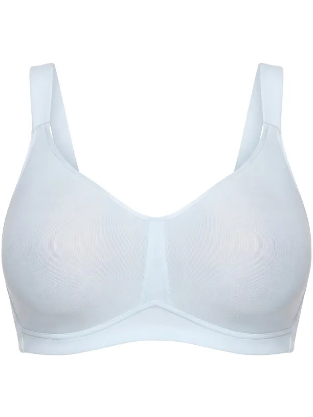 Ulla Popken Dames - Beha spacer-cups zonder beugel microvezel - Ijszeeblauw