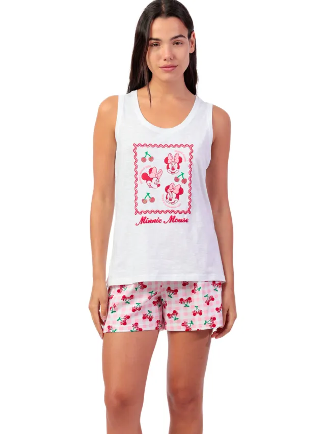 Admas Minnie Cherry Disney pyjamaset wit