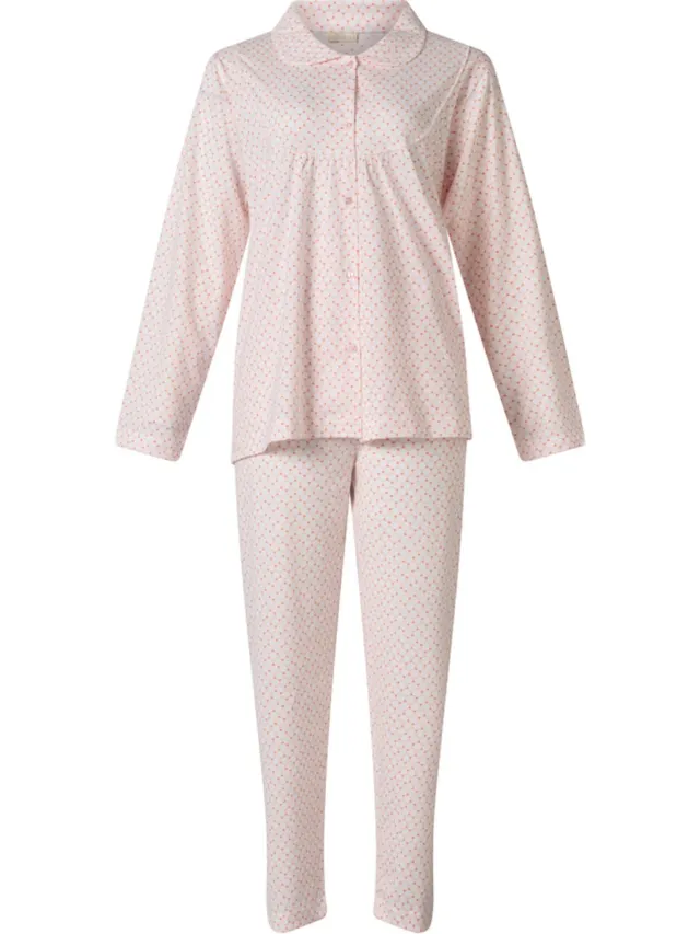Lunatex dames pyjama klassiek 124188 - roze rose
