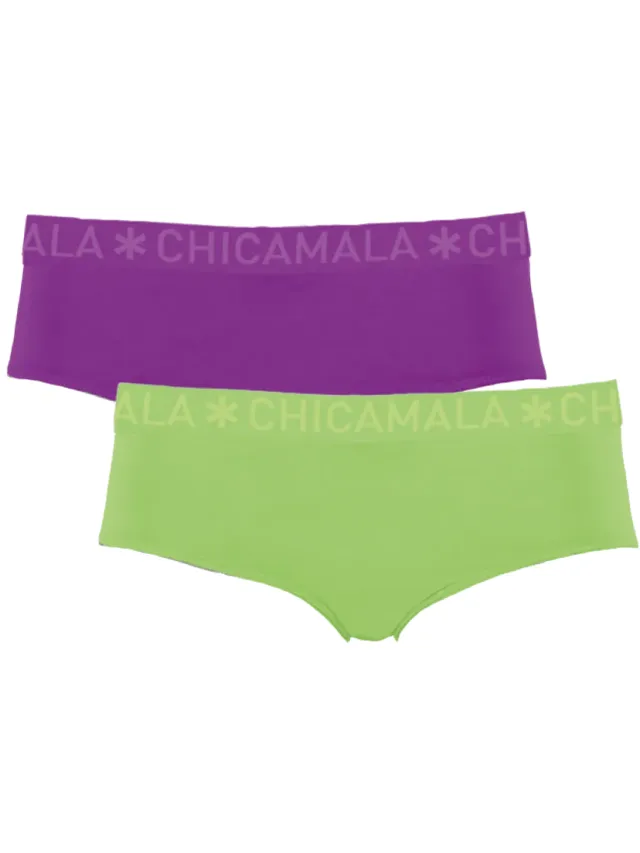 2-pack slips paars en groen