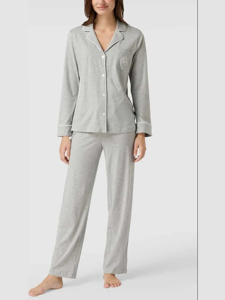 Lauren Ralph Lauren Pyjama van katoen-modalmix Middengrijs