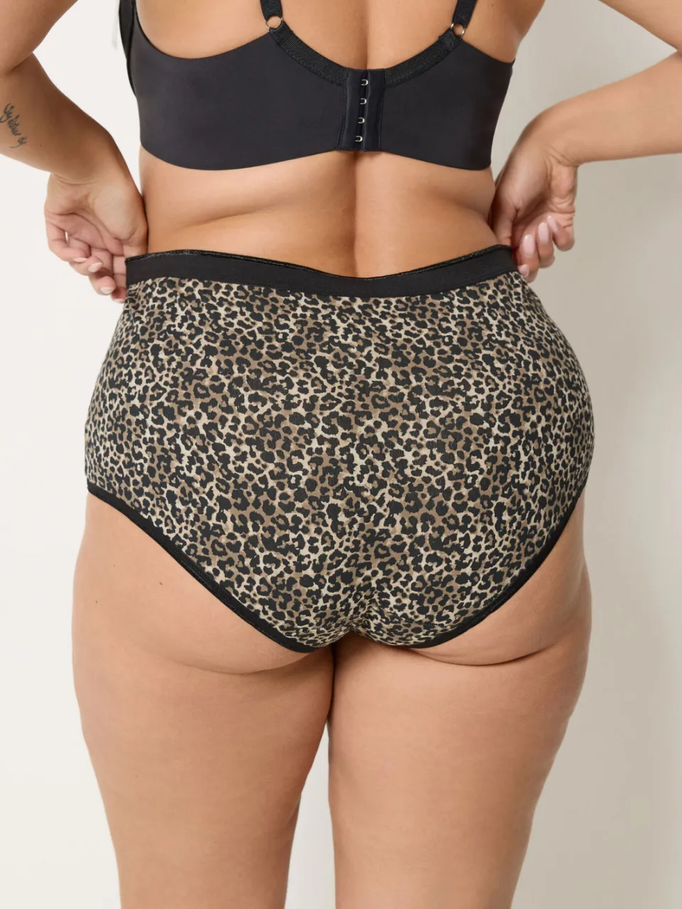 Yours 5Pack Naturelbruine Maxislips Met Dierenprint, Hartjesmotief En Hoge Taille-48, foto 3
