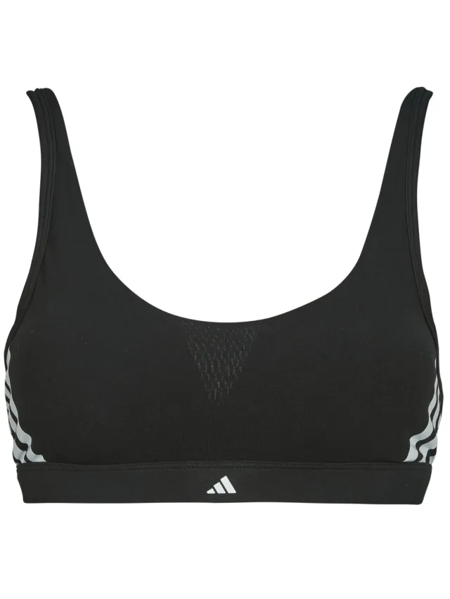 Adidas Bralette adidas ACTIVE ESSENTIALS COTTON 3 STRIPES Zwart