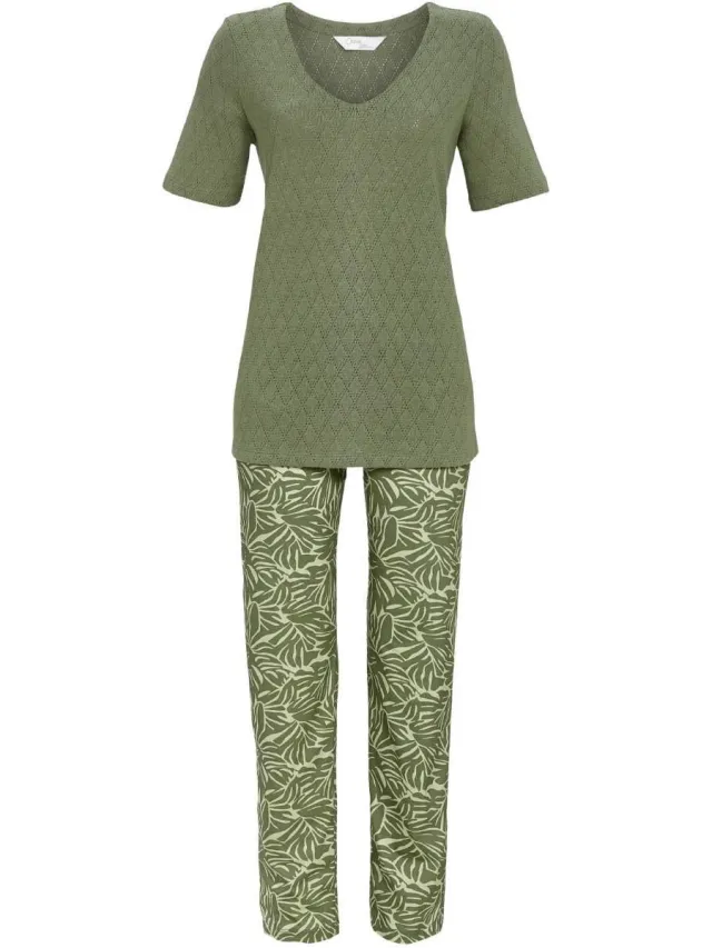 Ringella Tropisch groene pyjama katoen - Groen - Maat - 38