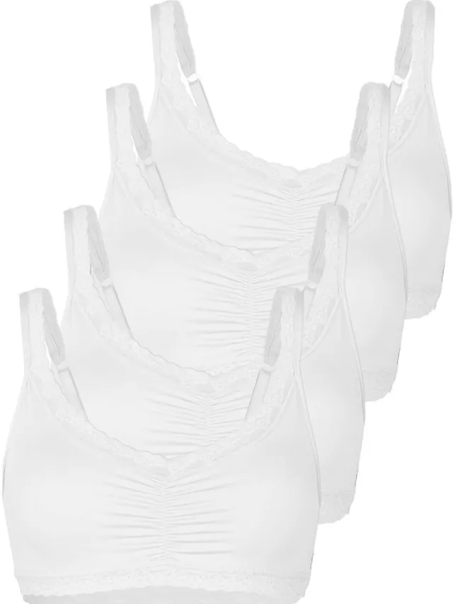 Like it! 4-pack Soft bh Olivia Wit Zwart