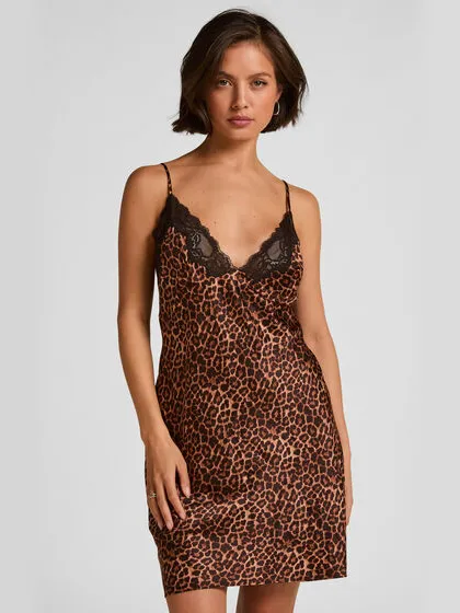 Hunkemöller Slipdress Leopard Gabrielle Zwart