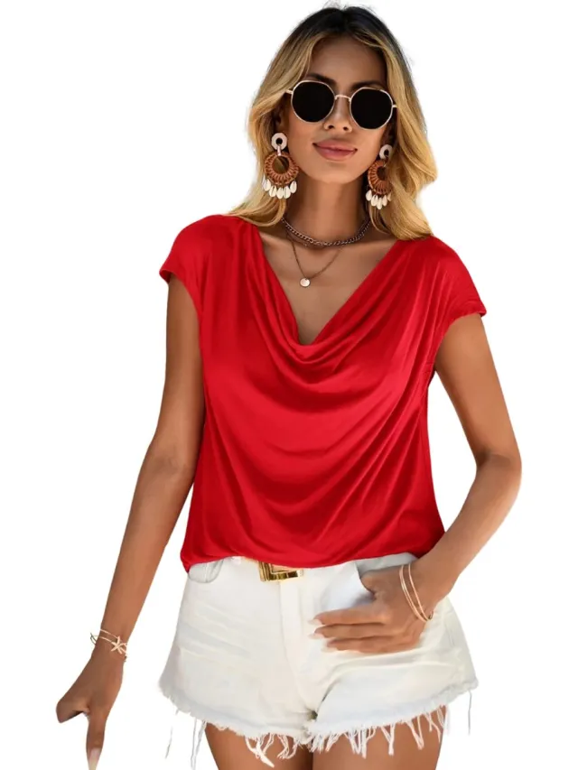 Bovista Topje Dames - Kleding - Shirt - Blouse - Kort - Volwassen - Rood