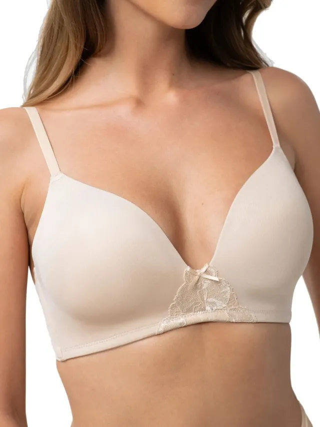 Dorina voorgevormde BH zonder beugel - Soft Bh - 80D - Beige.