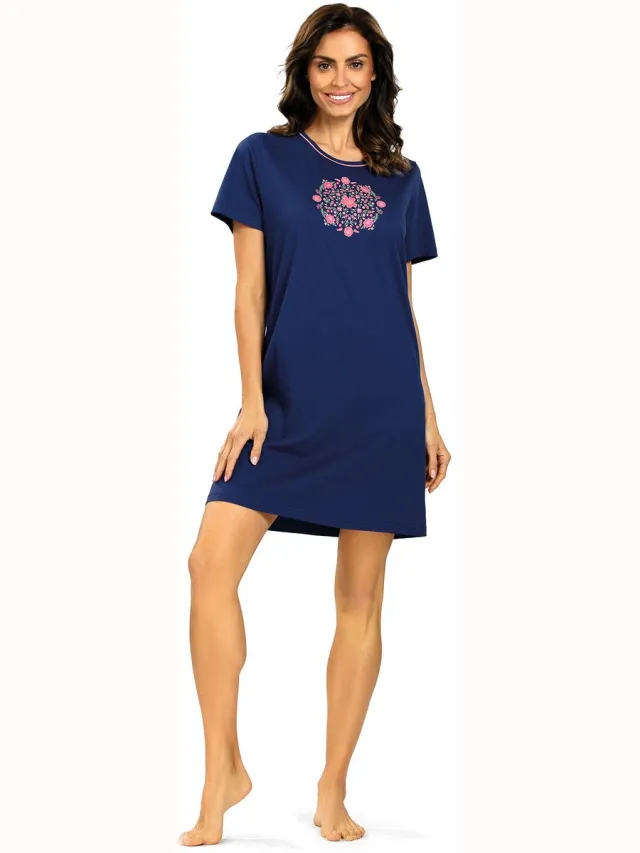 Comtessa Dames Nachthemd 'Mandala' Blue Blauw