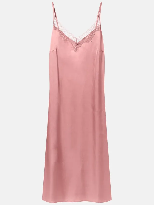 ESOTIQ Ciao - Nachthemd - Roze - Kant