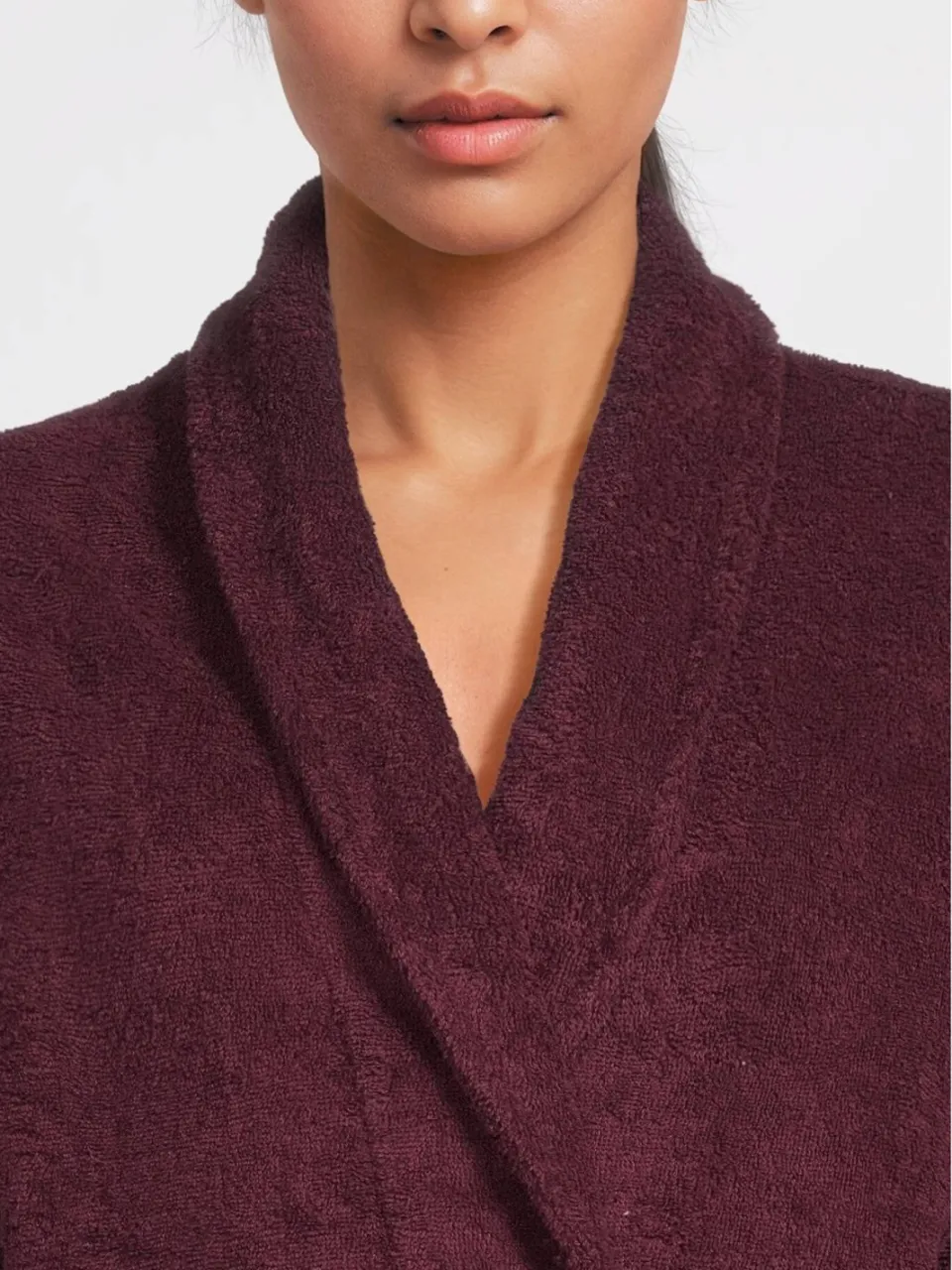 NOUS Living badstof badjas aubergine, foto 4