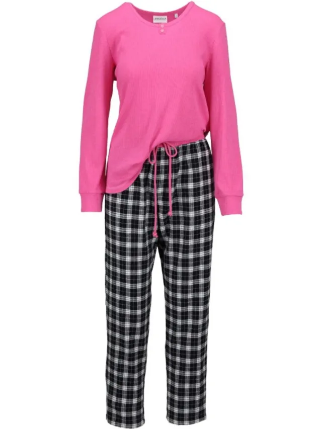Ringella Flanellen dames pyjama candyroze Ringella - Roze - Maat - 42