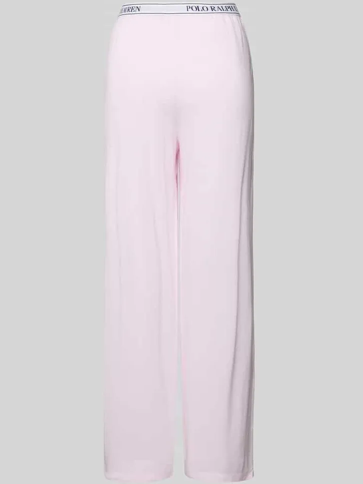 Polo Ralph Lauren Straight leg pyjamabroek met elastische band met label roze, foto 2