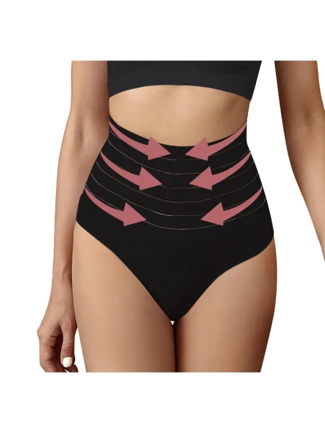 Wow Peach String Shaper Zwart | New Thong Shaper | Corrigerend string | Onzichtbare string | String met hoge taille | Shape wear | High waist string | Dames | Correctie ondergoed | Naadloos string | seamless thong | Afslank