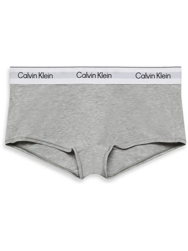 Calvin Klein Boyshort van katoen en modal - Grey Heather