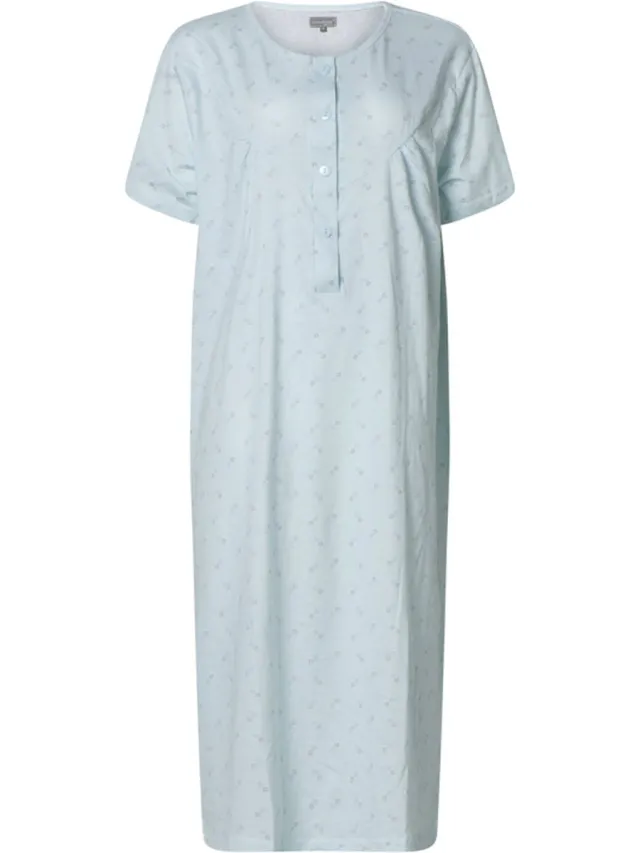 Cocodream Quality Cocodream - dames nachthemd 614625 - korte mouw - blauw blauw614625