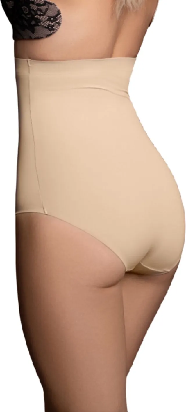 Bye Bra Invisible slip met hoge taille, naadloze shapewear, licht corrigerend slipje voor de buik, gladmakend en comfortabel ondergoed, huidskleur en zwart, S-XL (beige, M)